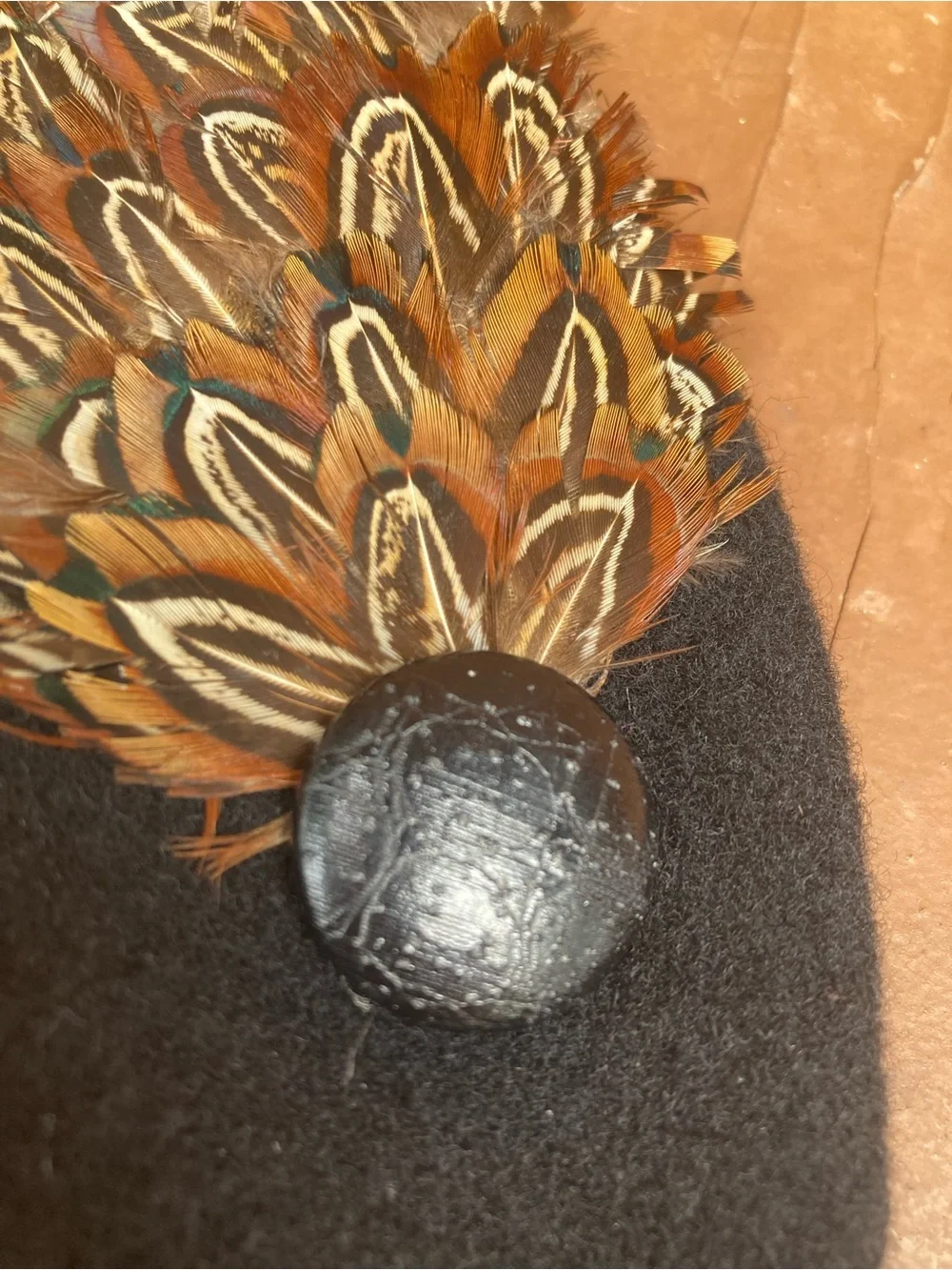 Vintage Beret with Feather